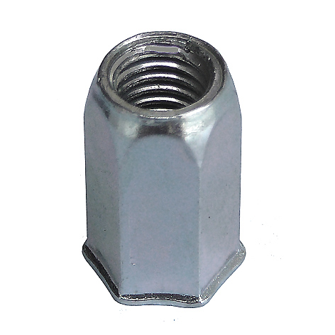 Riveting nuts M 4 St 0,5-2,5 open hexagonal insert with reduced head